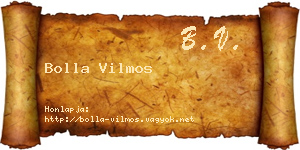 Bolla Vilmos névjegykártya